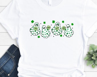 Sláinte-Shirt, Irisches Shirt, Geschenk zum St. Patrick's Day, Vierblättriges Kleeblatt, Glücksklee, St. Patrick's-Shirt, Lustiges Geister-Shirt, Shenanigans-Shirt