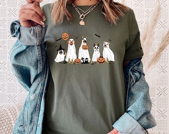 Ghost Dog Shirt, Ghost T Shirt, Halloween Dog Shirt, Dog Lover Shirt, Dog Mum Tee, Gift For Dog Owner, Dog Halloween, Dog Dad Shirt