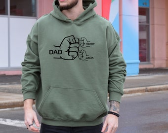 Dad Hoodie, Custom Papa Jumper, Granpa Gifts, Personalised Daddy, Grandpa Christmas, Grandfather Hoodie, New Dad Jumper, Fist Bump Hoodie