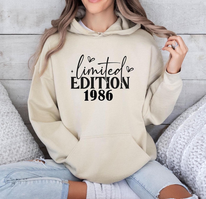 Custom Birthday Hoodie, Limited Edition Hoodie, 1996 Hoodie, 40th Birthday Gifts, Mum Birthday Gift, 1986 Hoodie, 21st Birthday, 1976 Hoodie image 1