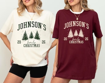 Custom Family Christmas T-Shirt, Personalized Group Tee, Xmas Crew Gift, Holidat Shirt, Ring-Spun Cotton