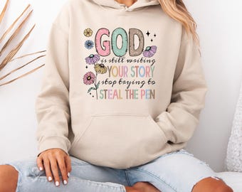 Christian Hoodie, Flower Faith Top, Inspirational Quotes, Bible Verse Jumper, Jesus Hoodie, Aesthetic Hoodie, Christian Streetwear