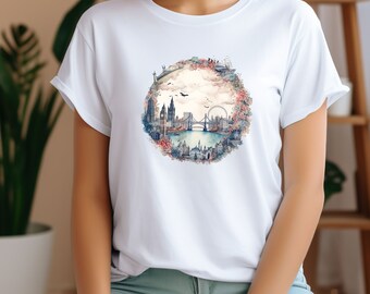 London Eye T-Shirt, London Shirt, London Travel Gift Shirt, Vacation Shirt, London Skyline, London Gift,   UK Trip Shirt, England Shirt