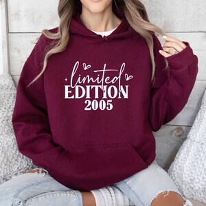 Custom Birthday Hoodie, Limited Edition Hoodie, 1996 Hoodie, 40th Birthday Gifts, Mum Birthday Gift, 1986 Hoodie, 21st Birthday, 1976 Hoodie image 4