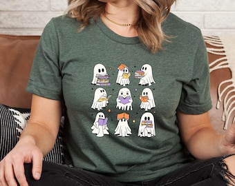 Reading Ghost Shirt, Ghost Reading Books, Halloween T Shirt, Book Lovers Shirt, Bookish Gifts, Funny Halloween, Book Gifts, Spooky Season