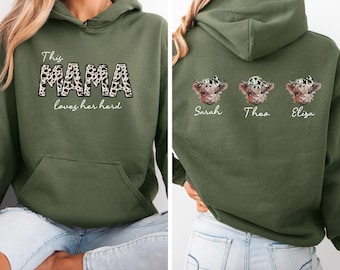 Western Mama Hoodie, Cow Mama Hoodie, Custom Cow Jumper, Highland Cow Gifts, Mommy and Me Jumper, Happy Mother's Day, Heifer Hoodie