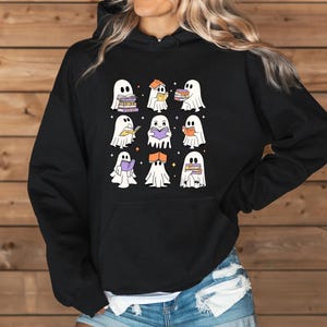 Halloween-lässpökenluva, läskig bokhylltröja, bokälskarepresent
