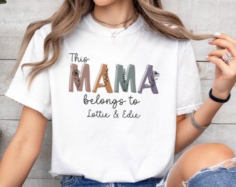 Personalized Mama Belongs To Shirt, New Mom Gift, Mothers Day Tee, Floral Mammy Tshirt