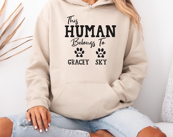 Personalised Dog Hoodie, Dog Mum Hoodie, Dog Lover Top, Dog Walking Hoodie, Dog Owner Gift, Cat Dad Hoodie, Dog Memorial Gift, Mothers Day
