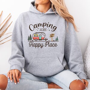Camp Life Hoodie, Camping Hoodie, Wanderlust Jumper, Campervan Gifts, Hiking Hoodie, Camping Gift, Outdoors Hoodie, Happy Camper Hoodie image 3