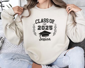 Class Of 2025 Sweatshirt, Custom Graduation Jumper, Graduate 2025 Top, Graduation Gift, Graduation Present, High School Sweater