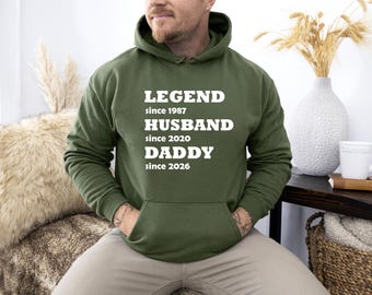 Sudadera con capucha para marido legendario, sudadera con capucha para papá, sudadera con capucha personalizada para papá, regalo de cumpleaños para papá, futuro papá, sudadera con capucha para marido, camiseta para marido, regalo para marido