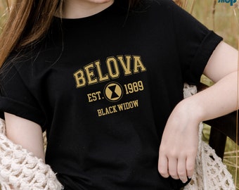 Belova EST. 1989 - adults unisex T-Shirt, Belova 1989 shirt, Black Widow Yelena Belova Romanoff 1984 shirt, Natasha Romanoff Christmas