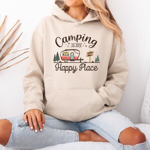 Camp Life Hoodie, Camping Hoodie, Wanderlust Jumper, Campervan Gifts, Hiking Hoodie, Camping Gift, Outdoors Hoodie, Happy Camper Hoodie image 2
