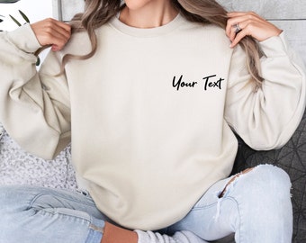 Custom Logo Sweatshirt, Custom Text Sweater, Personalised Jumper, Custom Birthday Top, Your Text Here, Customisable Sweater, Custom Jumper