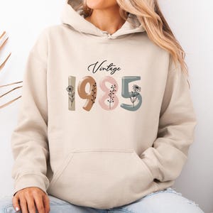 Bluza z kapturem Vintage 1995, spersonalizowana bluzka urodzinowa, bluza z kapturem na 40 urodziny, prezent na 50 urodziny, bluza z kapturem 1975, Vintage 1965, przyjęcie urodzinowe 30, bluza z kapturem 1985