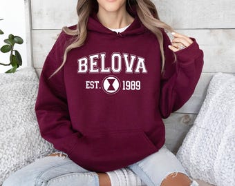 Belova EST 1989 - adults unisex hoodie, Black Widow Hoodie, Marvel Studios Black Widow Hoodie, Scarlett Johansson Sweatshirt, Christmas