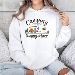 Camp Life Hoodie, Camping Hoodie, Wanderlust Jumper, Campervan Gifts, Hiking Hoodie, Camping Gift, Outdoors Hoodie, Happy Camper Hoodie image 1