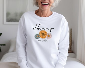 Nanny Sweatshirt, Custom Nana Sweater, Mothers Day Jumper, Grandma To Be, New Nanny Gift, Grandma  Birthday, Nanny To Be, New Granny Top