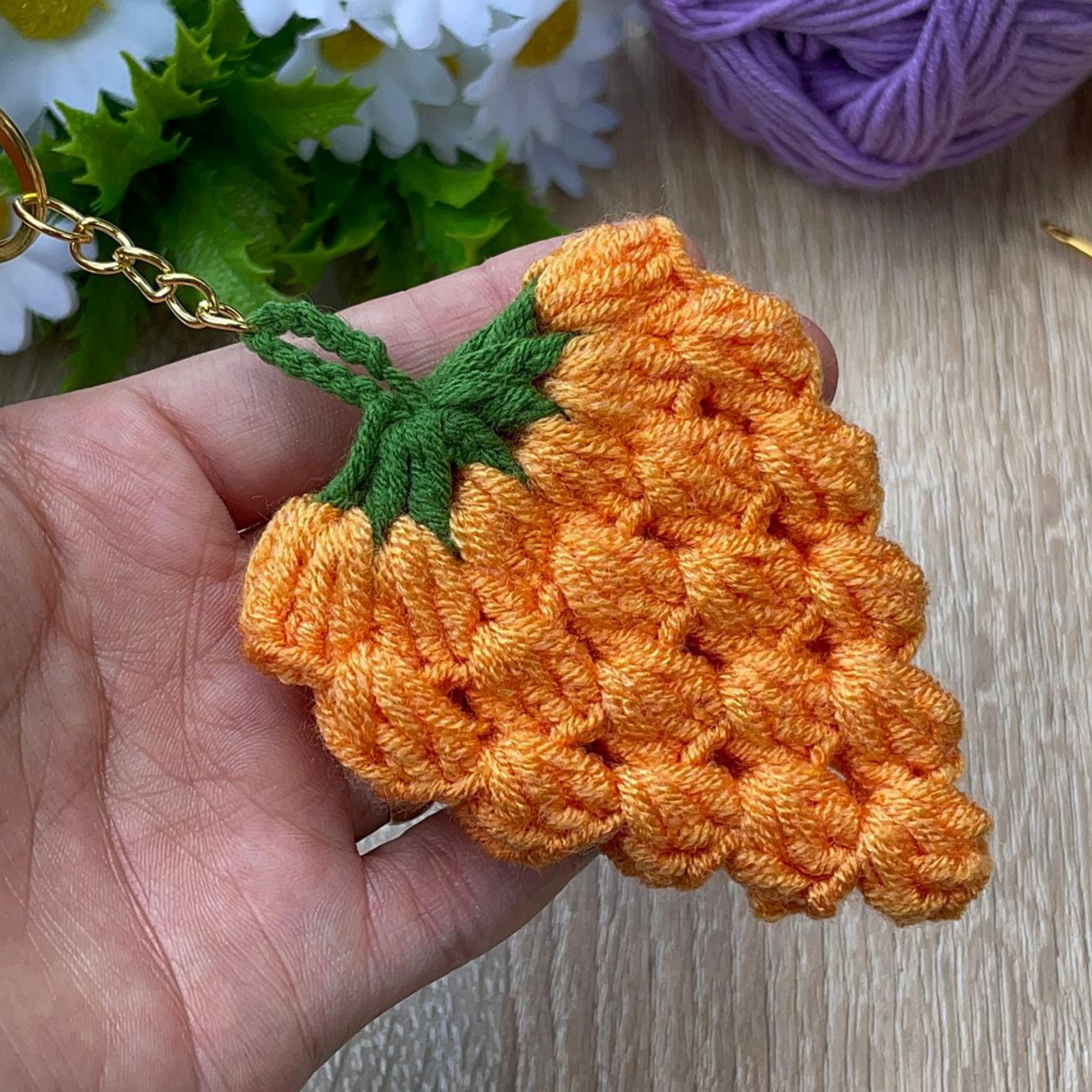 Crochet Berry Keychain PDF Pattern, Amigurumi Strawberry Keyring DIY ...
