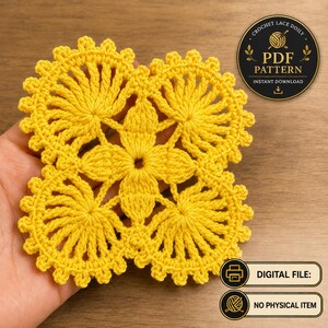 Crochet Lace Doily Pattern PDF, Vintage Table Centerpiece Tutorial
