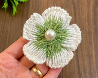 Crochet Flower Applique Pattern, 3D Floral Design (PDF Pattern)