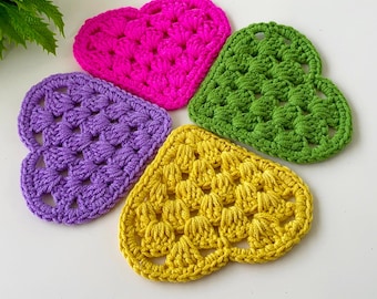 Granny Heart Motif Pattern PDF – Easy DIY Crochet Applique