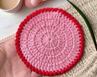 Modern Crochet Coaster Pattern, DIY Round Coaster Tutorial (PDF Pattern)
