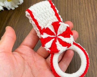 Crochet Candy Cane Towel Holder Pattern, Christmas Kitchen Decor (PDF Pattern)