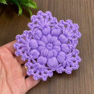Crochet Rosette Flower Lace Motif Pattern PDF, Vintage-Inspired Floral Tutorial, DIY Coaster, Appliqué, or Home Decor