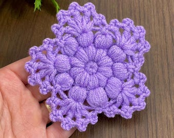 Crochet Rosette Flower Pattern PDF – Vintage Floral DIY Lace Motif Tutorial
