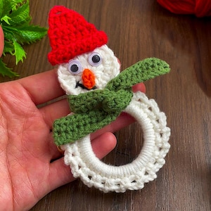 Snowman Wreath Crochet Pattern, Christmas Ornament PDF Tutorial, DIY Holiday Décor, Beginner-Friendly Festive Craft, Handmade Decoration