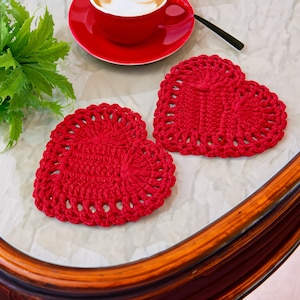 Crochet Heart Diy Pattern PDF, Easy Valentine Crochet Applique, Beginner-Friendly Romantic Heart Coaster DIY, Instant Download Pattern