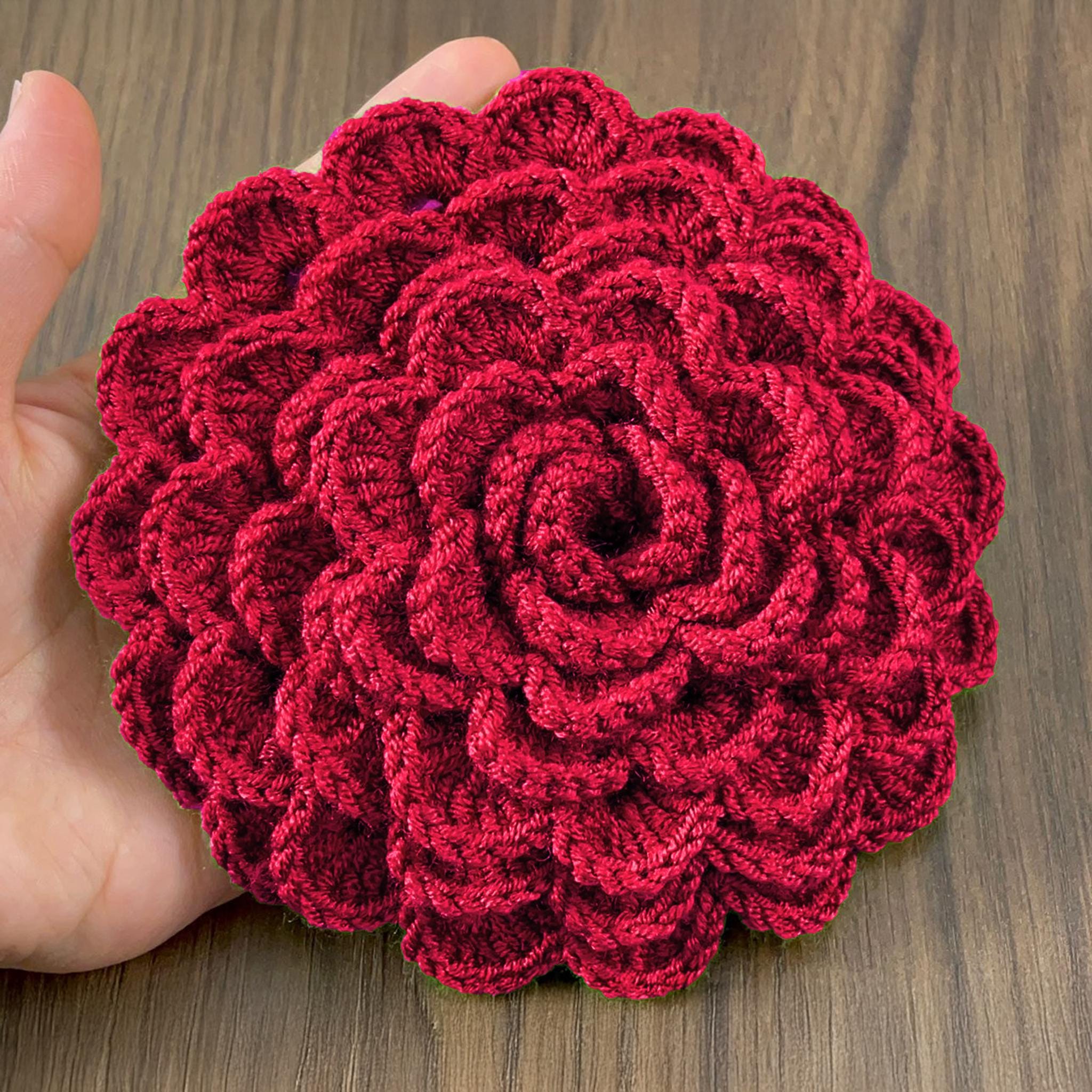 33 Succulent Crochet Patterns for Easy Indoor Garden Decor and Handmade Gifts 3 Crochet Rose Succulent Coaster