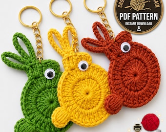 Crochet Bunny Keychain Pattern, Rabbit Decor (PDF Pattern)