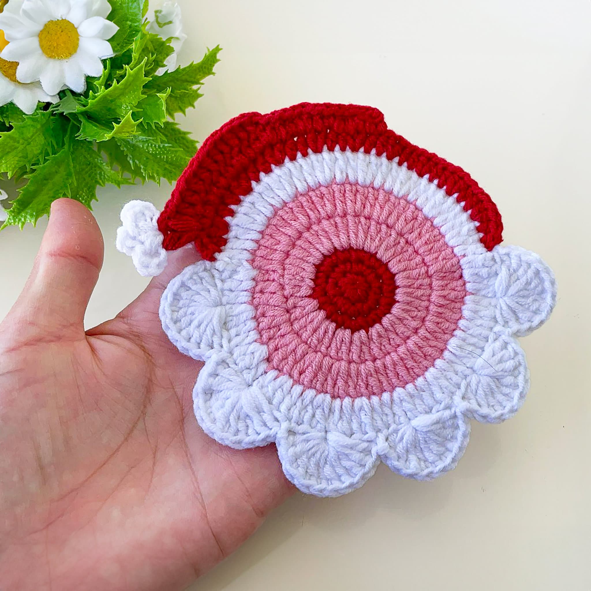 39 Christmas Coaster Crochet Patterns for Festive Table Decor, Gifts, and Cozy Holiday... 37 Crochet Santa Claus Coaster