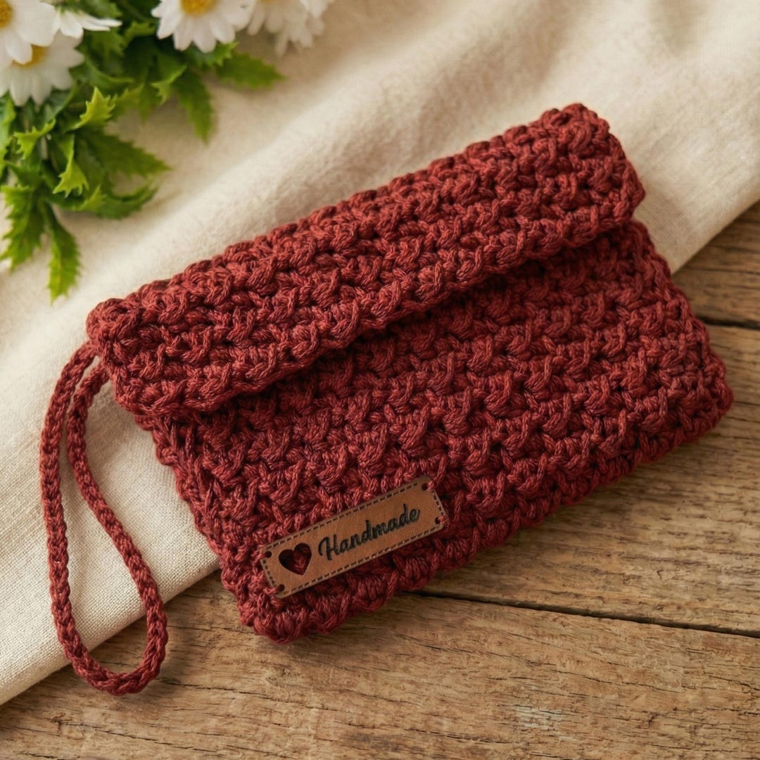 Paper Draw String Wallet Crochet Pouch Pattern PDF Wallet Organizer Drawstring Phone Card Coin ...