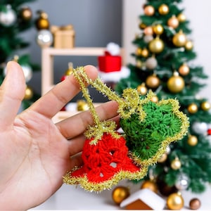 Too Flashy Xmass Crochet Bell Pattern -   Mini Xmass Bells Ornament    Winter Crochet Decor PDF Tutorial