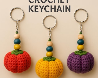 Crochet Halloween Pumpkin Keychain Pattern - Easy Crochet (PDF Pattern)