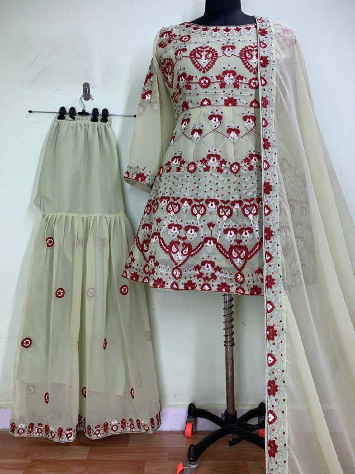 Beautiful designer embroidery work party wear gown with  etsy