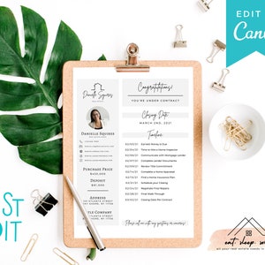 Under Contract Checklist for Realtors | Real Estate Template | Real Estate Marketing | Instant Download | Edit in Canva