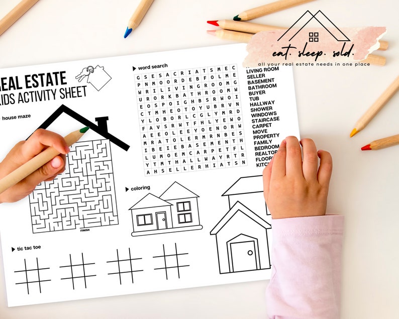 Open House Kids Activity Sheet Real Estate Marketing Instant Download