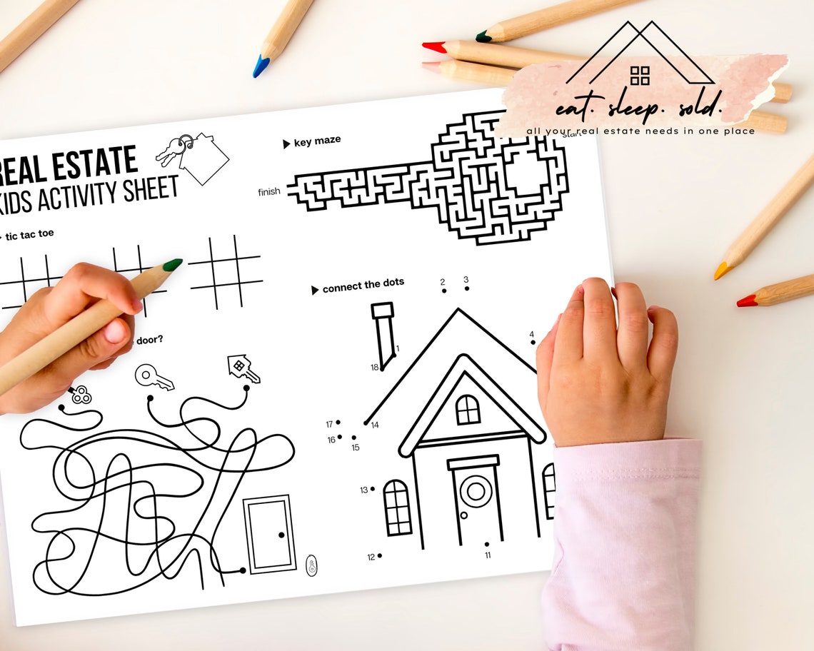 Open House Kids Activity Sheet Real Estate Marketing Etsy