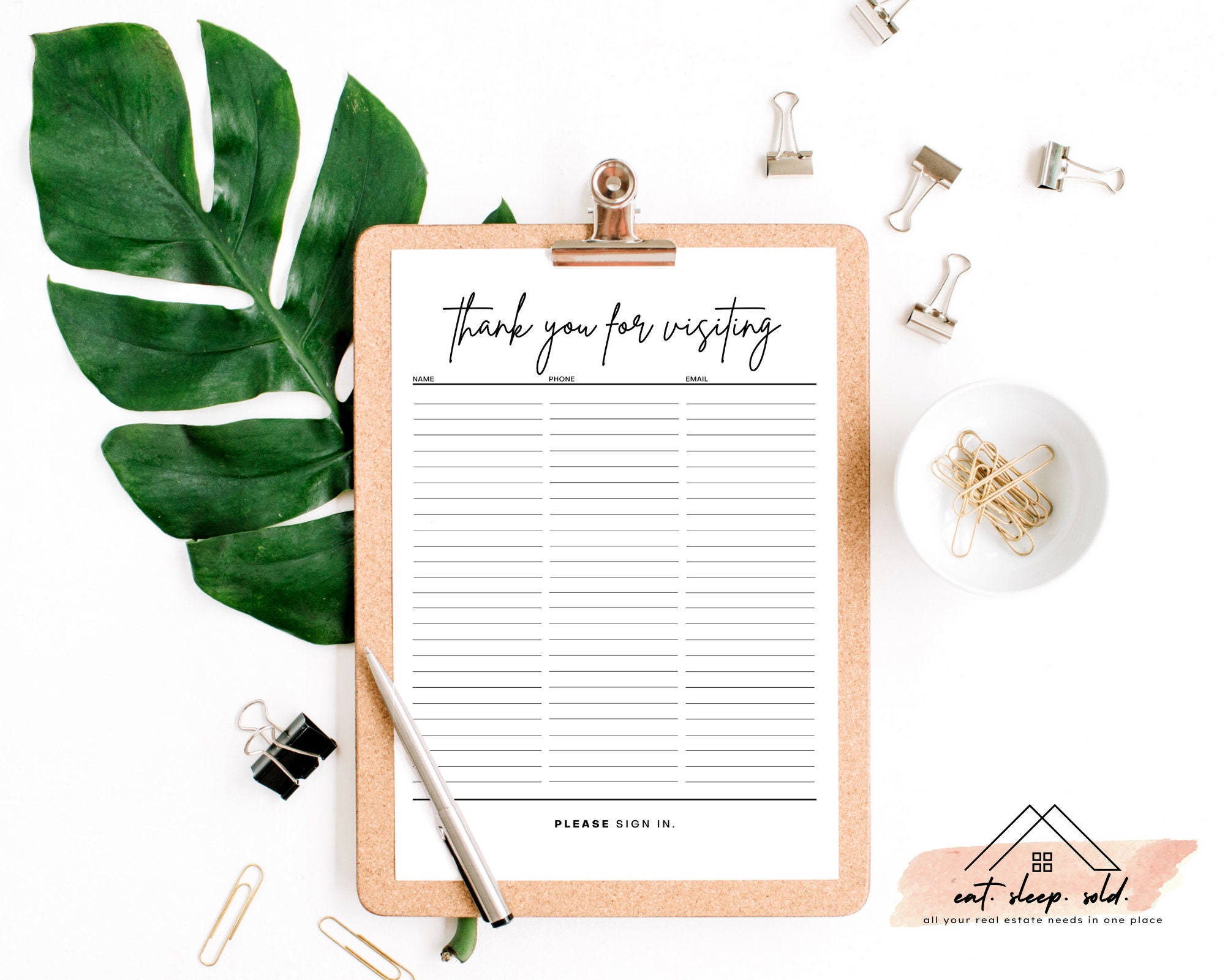 open house sign in sheet real estate marketing instant etsy
