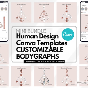 Mini Bundle: Human Design CUSTOMIZABLE BODYGRAPHS Canva Templates, Human Design Bodygraphs, Human Design Templates, Human Design System