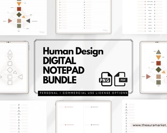 Digital Notepad Bundle for Human Design, Canva Templates, Human Design Coloring Pages, Bodygraph Sheets, Keynoting, Human Design PNG PDF