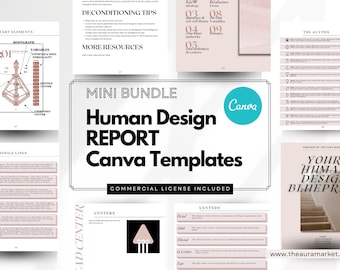 Mini Bundle: Human Design Canva REPORT Template, Human Design Templates, Human Design System, Pinterest Graphics, Human Design Blueprint