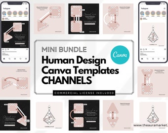 Mini Bundle: Human Design CHANNELS Canva Templates, Human Design 36 Channels, Human Design Templates, Human Design System, Instagram Posts