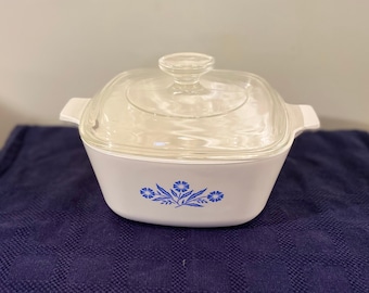 Vintage Corning Ware D 7 Casserole 1 3/4 quart 1959 Embossed Logo Serving Dish