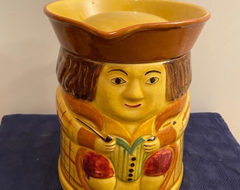 Vintage Toby Character Cookie Jar Made in Japan 1950's 9.25" Tall